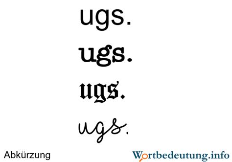 ugs bedeutung|German